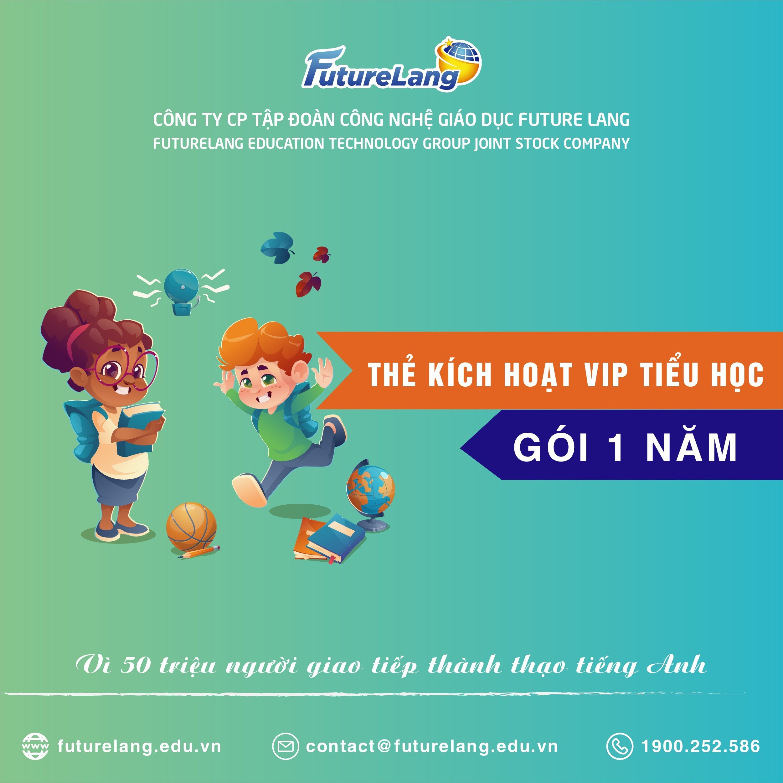 Thẻ VIP Tiếng Anh Tiểu Học 1 Năm